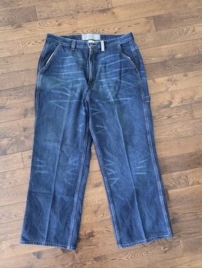 Jordan Men's Y2K Blue Relaxed Jeans Size 36[See Photos For Measurements]